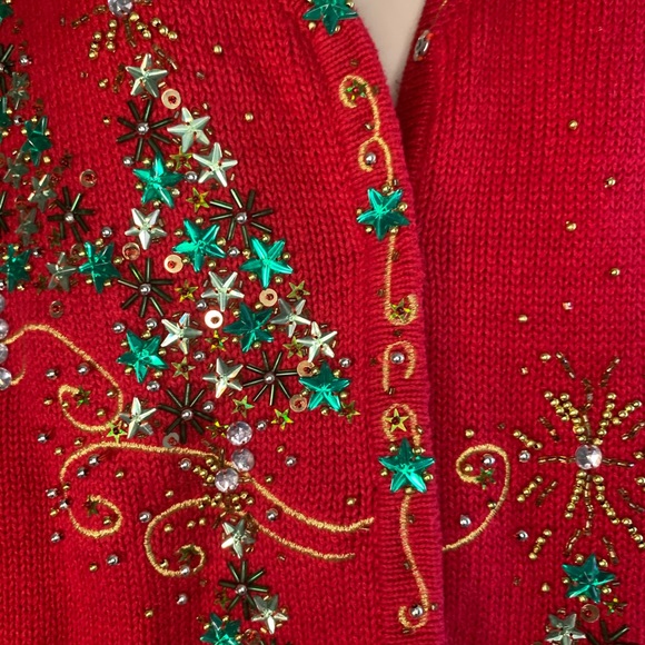KIM ROGERS│Embellished Christmas Sweater Cardigan - Picture 3 of 8